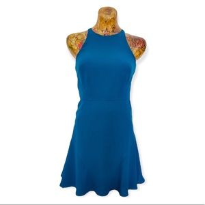 Shoshanna dress Sz 0 XS high neck dress circle skirt skater dress zipper back